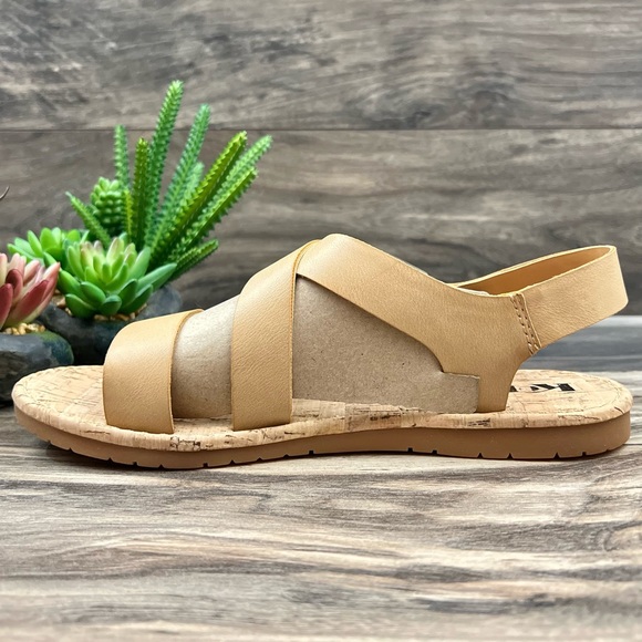 NIB Korks By Kork Ease Justicia Strappy Flat Sandal Natural PU - Picture 7 of 12